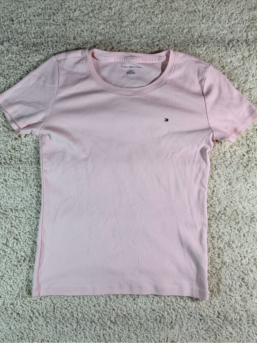 Tommy Hilfiger Light Pink Crew Neck Short Sleeve Tee